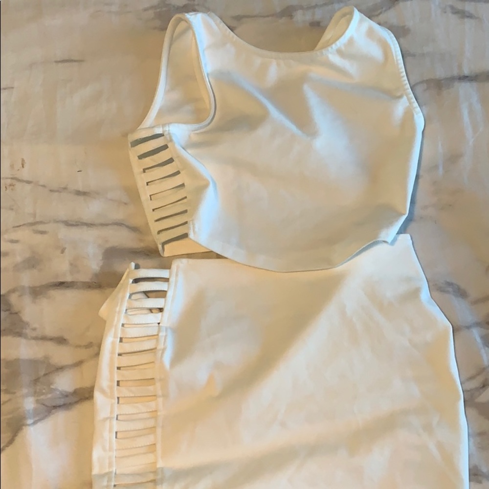 White skirt outfit